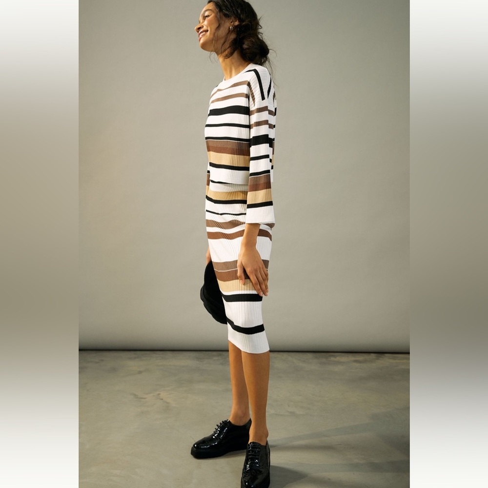 Novah striped midi dress